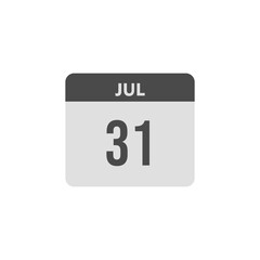 calender icon, 31 july icon with white background