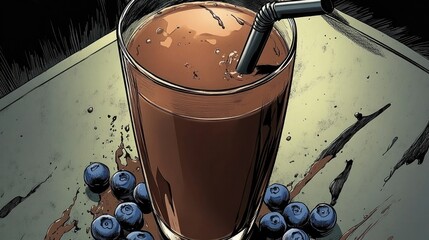 Chocolate Blueberry Smoothie Delight: A Tempting Treat