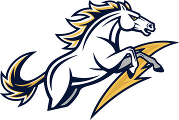 Fototapeta premium Powerful horse mascot logo design dynamic, sleek and modern vector illustration