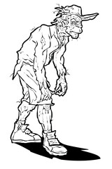 Fototapeta premium Hip-Hop Zombie black and white coloring book