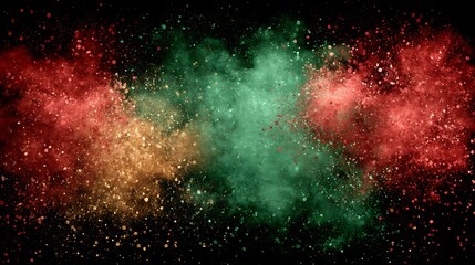 Colorful powder explosion on black background