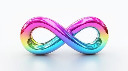 Fototapeta premium Colorful infinity symbol sculpture in vibrant pink and blue creative design