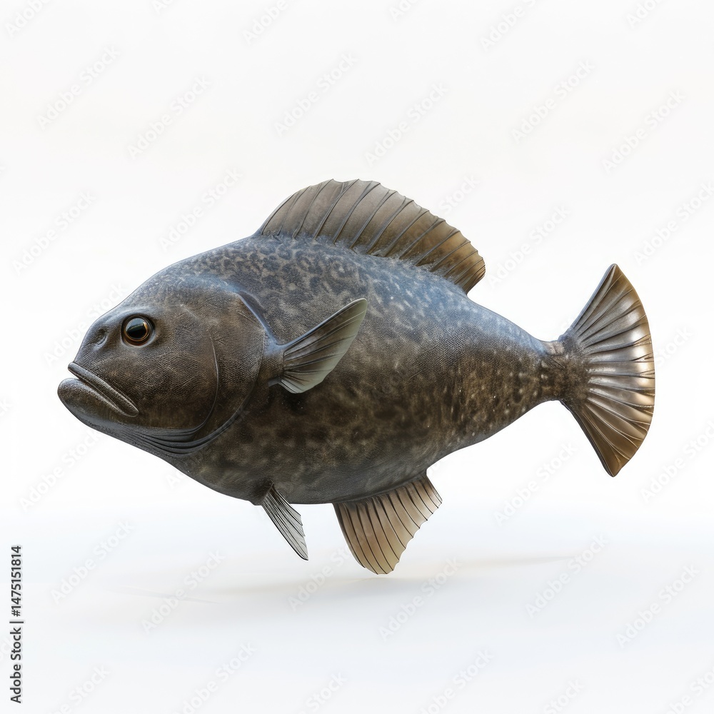 Poster digital rendering of a speckled grouper fish.