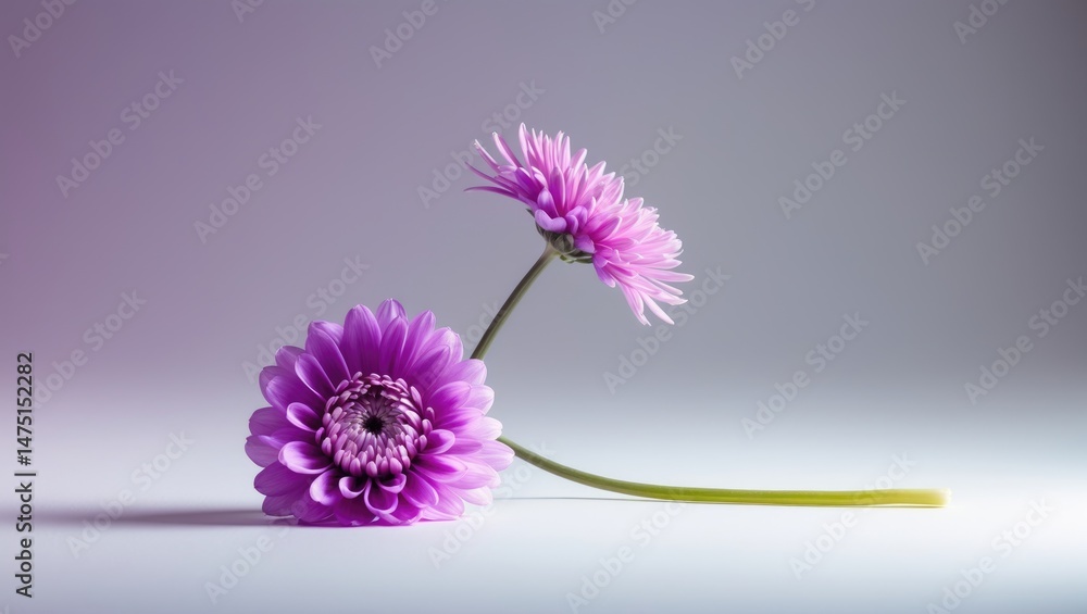 Poster deep pink chrysanthemums displayed on a plain background with space for additional text