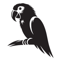 Tropical Paradise Parrot silhouette – Parrot illustration – Minimalist Parrot vector – Bird silhouette

