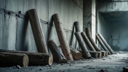 Wooden stakes from a specific area