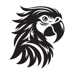 Playful Parrot silhouette with energetic feathers – Parrot illustration – Minimalist Parrot vector – Bird silhouette

