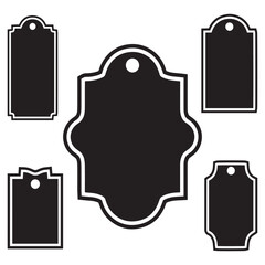 Elegant Black and White Decorative Tags  Printable Gift Tags, Label Templates, Design Elements