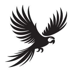 Flying Parrot silhouette in motion – Parrot illustration – Minimalist Parrot vector – Bird silhouette

