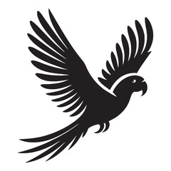 Parrot silhouette with striking feathers – Parrot illustration – Minimalist Parrot vector – Bird silhouette

