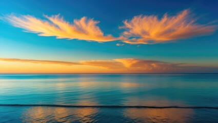 Obraz premium Beautiful twilight featuring golden and blue hues