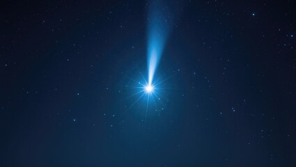 Starry night scene featuring a comet and twinkling stars in the cosmos