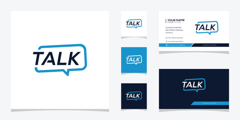 typography text talk logo design graphic, business card vector template