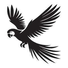 Playful Parrot silhouette, capturing nature’s joy – Parrot illustration – Minimalist Parrot vector – Bird silhouette

