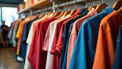 Obraz premium Clearance sale rack overflowing with discounted clothes and accessories , savings, accessories, seasonal sale