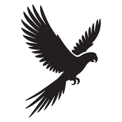 Charming Parrot silhouette with bold colors – Parrot illustration – Minimalist Parrot vector – Bird silhouette

