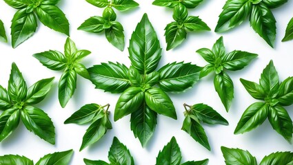 Isolated herbal plant ocimum gratissimum on white background showcasing green foliage