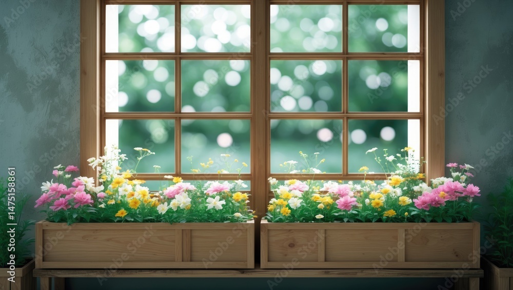 Poster background with bokeh for windows