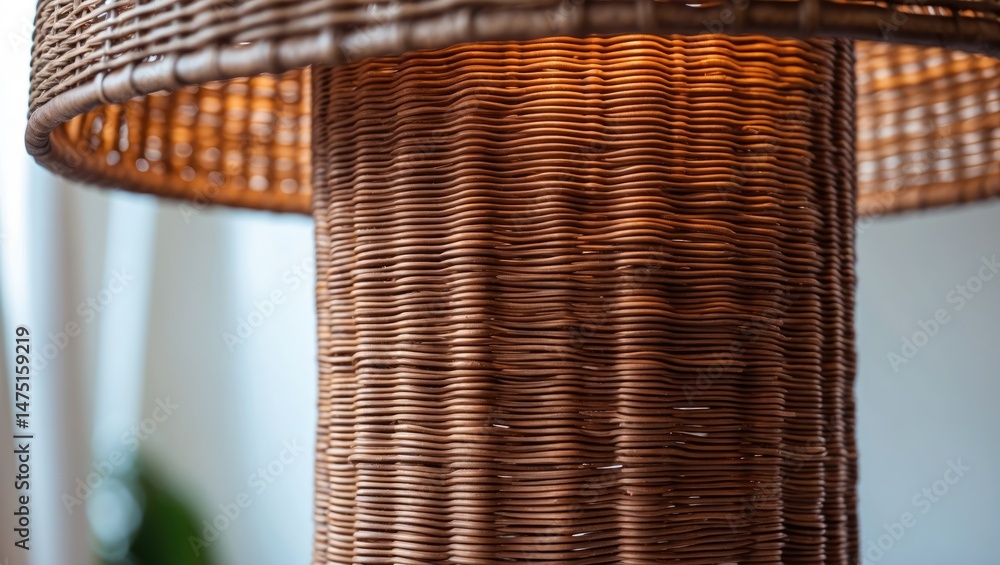 Poster detailed macro of modern wicker table lamp design