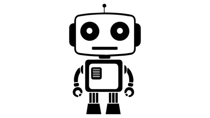 Fototapeta premium funny not satisfied robot cute illustration in vector