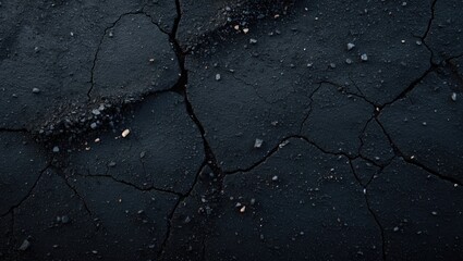 Obraz premium Highway street with grainy asphalt texture and black grunge wall backdrop