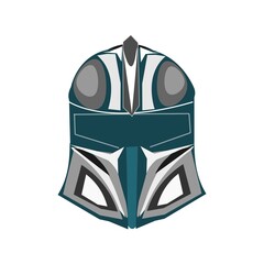 Cartoon Warrior Helmet Vector Illustration 