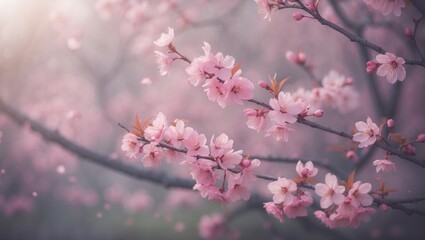 Obraz premium Blossoming pink flowers in spring.