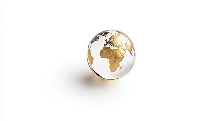 Fototapeta premium A globe with metallic continents symbolizes global connectivity and ecological awareness.