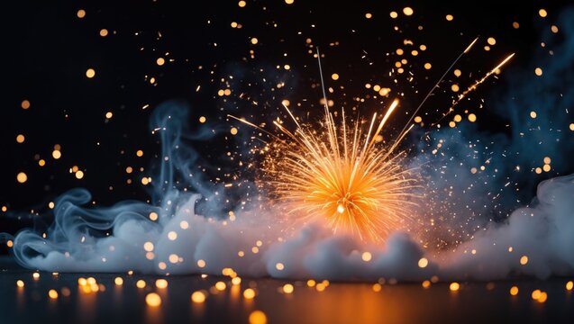 Beautiful Diwali Fireworks and Firecrackers in a Festive Background