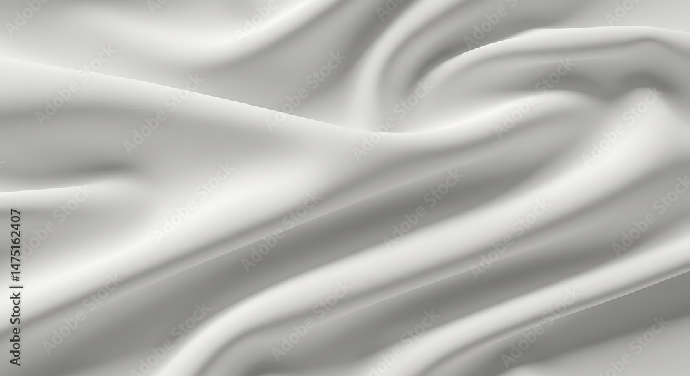 Poster smooth white fabric with wavy ripples, abstract texture background for elegant designs and web backg