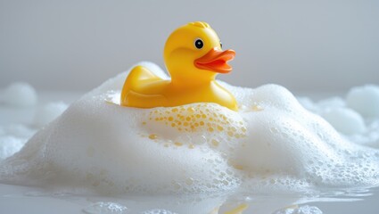 Isolated Yellow Toy Duck Bath