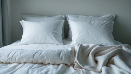 White bed linens and pillow