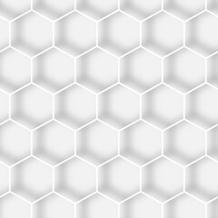 Subtle Hexagonal Tile Pattern, black and white seamless background