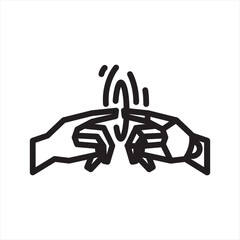 Ai and human collaboration simple line icon