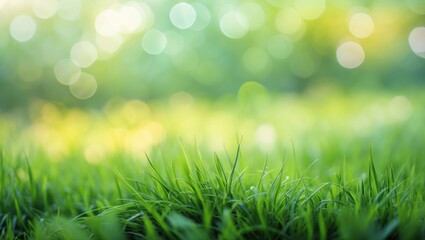 Sunny garden landscape with vivid colors, blurred mountain view, and lively nature