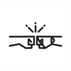 Ai and human collaboration simple line icon