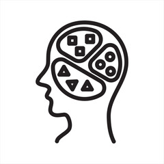 Unsupervised Learning clustering simple line icon