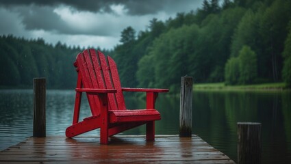 Ruby Wood Chair Along the Docks
