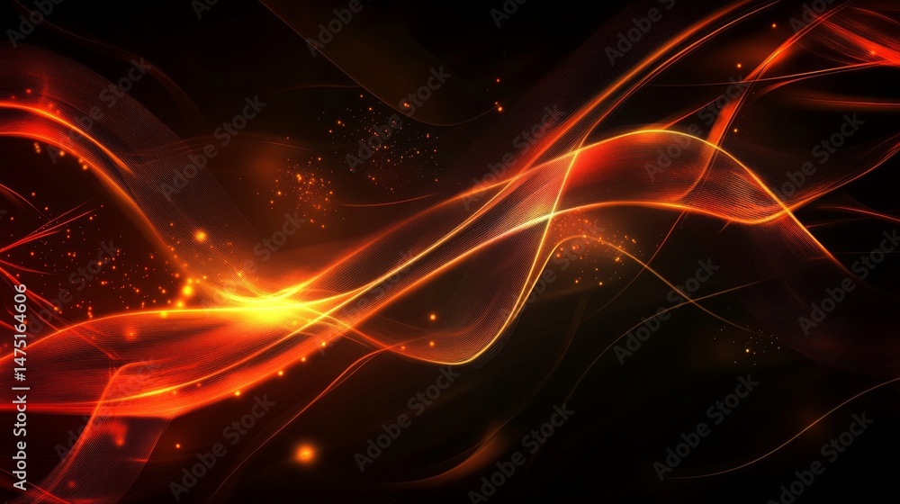 Leinwandbilder A futuristic abstract background featuring neon lights and glowing lines, set against a dark backdrop to create a high-tech and sophisticated look.