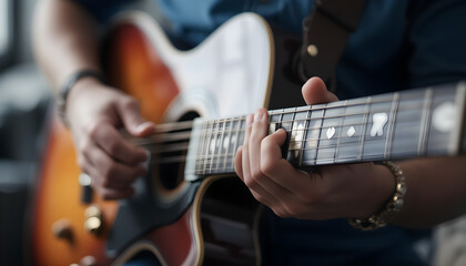 Obraz premium man playing guitar