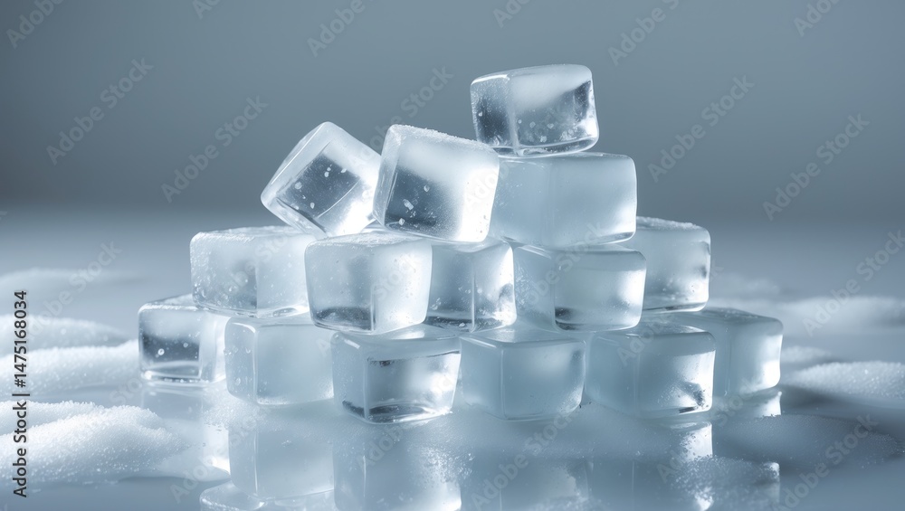 Aufkleber ice cubes alone on a backdrop.