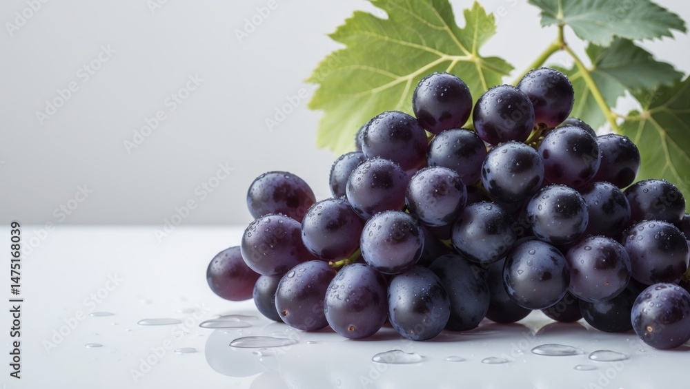Poster fresh grapes with clipping path against white background