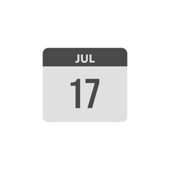 calender icon, 17 july icon with white background