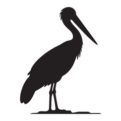 Dynamic Pelican silhouette, airborne beauty – Pelican illustration – Minimalist Pelican vector – Bird silhouette

