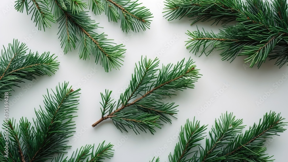Aufkleber Christmas tree branches collection with isolated background and clipping path