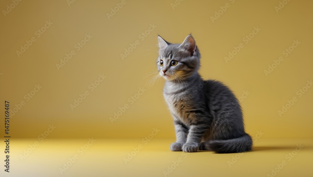Poster long web banner featuring a space-themed background with a cute kitten