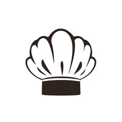 Elegant chef's hat icon on black background for culinary design projects