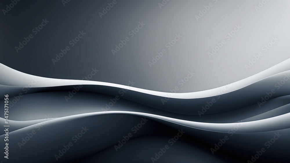 Poster Monochrome dark gradient backdrop with geometric design and room for text, topped with light effect