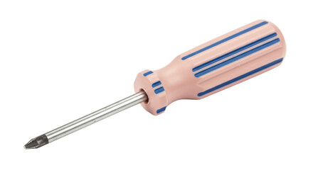 Isolated Phillips Head Screwdriver with Pink Handle