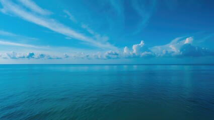 Obraz premium Idyllic view of the sea and sky in a peaceful, colorful landscape